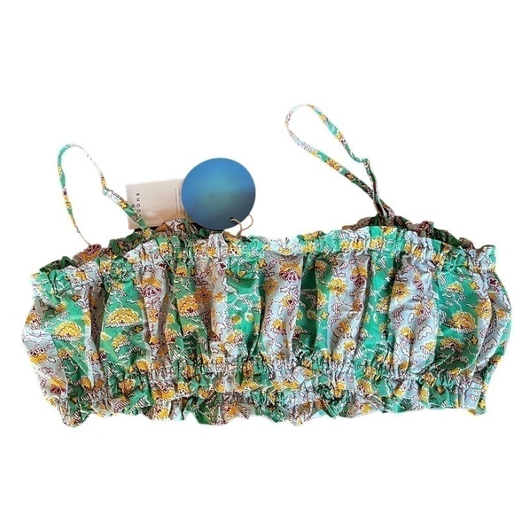 NWT RHODE x Target whimsical Green floral spaghetti Top crop size XXL - Picture 4 of 14